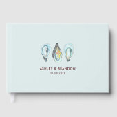 Aquarell-Auster-Küsten-Hochzeit Gästebuch (Vorderseite)