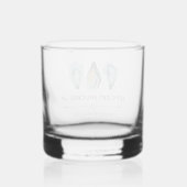 Aquarell-Auster-Küsten-Hochzeit Whiskyglas (Rückseite)
