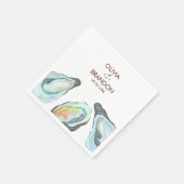 Aquarell-Auster-Küsten-Strand-Hochzeit Serviette (Ecke)