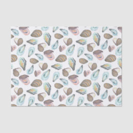 Aquarell-Auster-Küstenmeer-Seeblick Seidenpapier