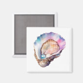 Aquarell-Auster Magnet (Vorderseite/Rückseite)