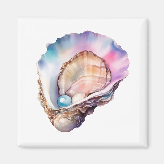 Aquarell-Auster Magnet (Vorne)