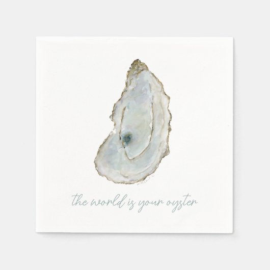 Aquarell-Auster Serviette (Vorderseite)