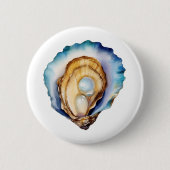 Aquarell-Austernschale Button (Vorderseite)