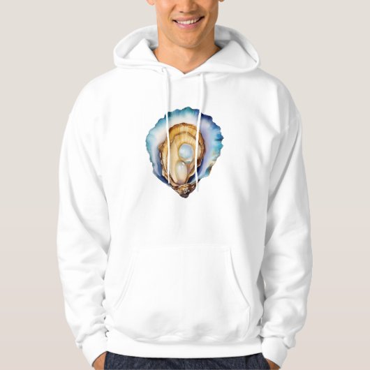 Aquarell-Austernschale Hoodie (Vorderseite)