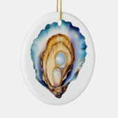 Aquarell-Austernschale Keramik Ornament (Rechts)