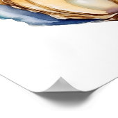 Aquarell-Austernschale Poster (Ecke)