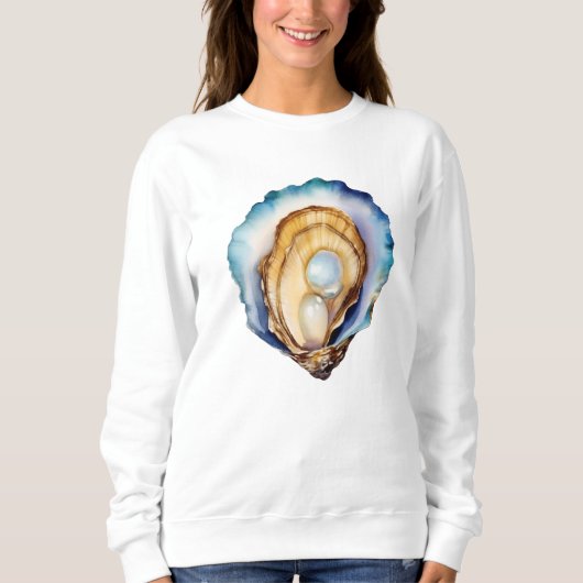Aquarell-Austernschale Sweatshirt (Vorderseite)