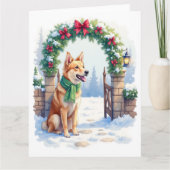 Aquarell Australischer Kelpie Landtor Karte (Vorderseite)