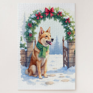 Aquarell Australischer Kelpie Landtor Puzzle