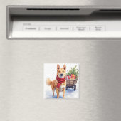 Aquarell Australischer Stumpy Tail Cattle Dog Magnet (In Situ (Geschirrspüler))