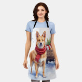 Aquarell Australischer Stumpy Tail Cattle Dog Schürze (Getragen)