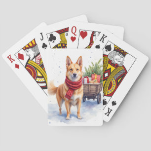 Aquarell Australischer Stumpy Tail Cattle Dog Spielkarten