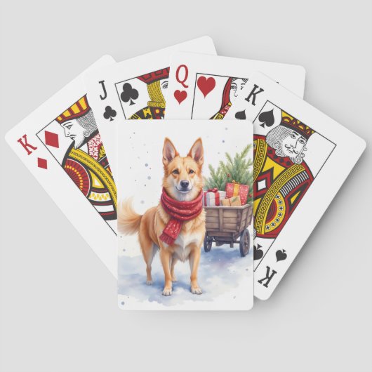 Aquarell Australischer Stumpy Tail Cattle Dog Spielkarten (Rückseite)