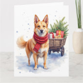 Aquarell Australischer Stumpy Tail Cattle Hund Karte (Vorderseite)
