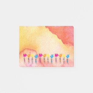 Aquarell Autismus Puzzle Pieces Stick Kids Zeichne Post-it Klebezettel