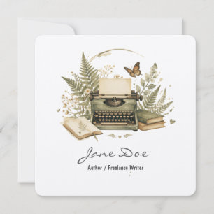 Aquarell-Autoren-Flatcard mit QR-Code Botanisch Feiertagskarte