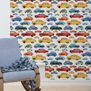 Aquarell-Autos Jungenzimmer-Nursery  Tapete