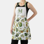 Aquarell-Avocado-Botanical-Muster mit Monogramm Schürze (InSitu)