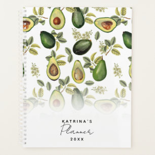 Aquarell Avocado Botanischer Jahres- Monatsplaner Planer