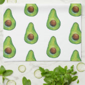 Aquarell-Avocado-Muster Geschirrtuch (Gefaltet)