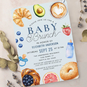 Aquarell-Baby-Brunch-Junge-Baby-Shower-Einladung Einladung