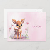 Aquarell Baby Deh Pink Blume Postkarte (Vorne/Hinten)