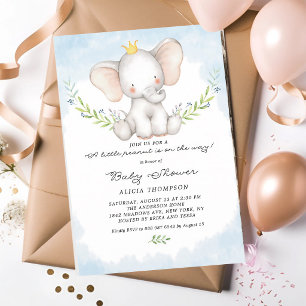 Aquarell-Baby-Elefant-Junge-Shower Einladung