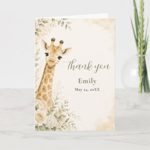 Aquarell-Baby-Giraffe-Baby-Shower-Dankeschön Dankeskarte