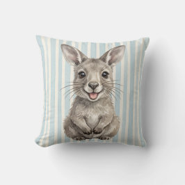 Aquarell-Baby-Känguru-Joey-Wildlife-Akzentkissen Kissen