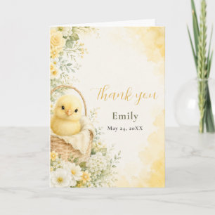 Aquarell-Baby-Küken-Baby-Shower-Dankeschön Dankeskarte