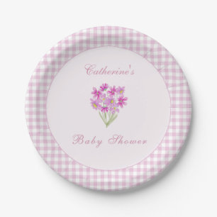 Aquarell-Baby-Party-Pink-Farben-Papierteller Pappteller