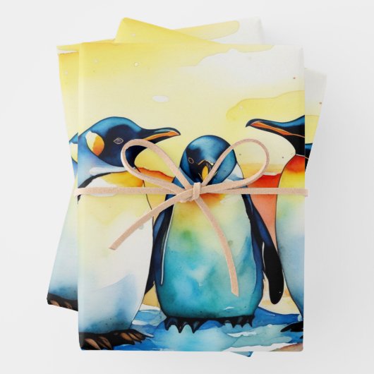Aquarell Baby Pinguin Snow Geschenkpapier Set (Beispiel)