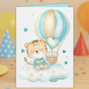 Aquarell-Baby-Tiger gefaltete Grußkarte Karte