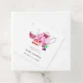 Aquarell Babydusche Tee Party Rosa Teekanne Geschenkanhänger (Beispiel)