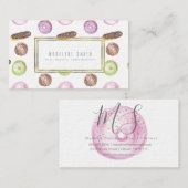 Aquarell-Bäcker-Krapfen-Kuchen-Dekorateur Visitenkarte (Vorne/Hinten)