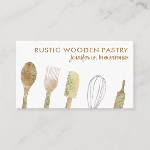 Aquarell-Bäckerei Rustikale Blume süße Köchin Visitenkarte