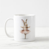 Aquarell Ballerina Bunny Dancing Tan Pink Kaffeetasse (Links)