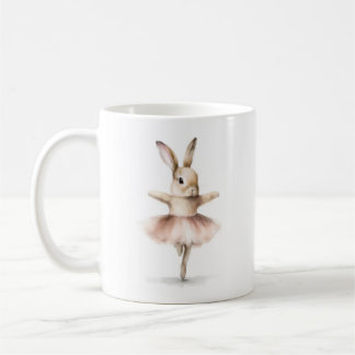 Aquarell Ballerina Bunny Dancing Tan Pink Kaffeetasse