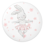 Aquarell Ballerina Bunny Keramik Pull Keramikknauf (Vorderseite)