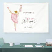 Aquarell Ballerina Nutcracker Pink Baby Dusche Banner (Messe)