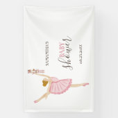 Aquarell Ballerina Nutcracker Pink Baby Dusche Banner (Vertikal)