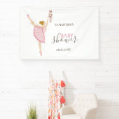 Aquarell Ballerina Nutcracker Pink Baby Dusche Banner (InSitu)