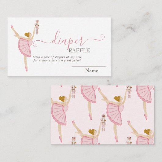Aquarell Ballerina Nutcracker Pink Baby Dusche Begleitkarte (Vorne/Hinten)
