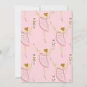 Aquarell Ballerina Nutcracker Pink Baby Dusche Einladung (Rückseite)