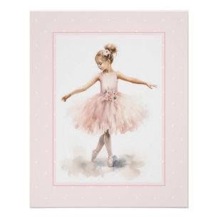 Aquarell-Balletttänzerin-Baby Poster