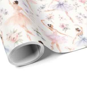 Aquarell-Balletttänzerin-Geschenk Geschenkpapier