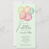 Aquarell Balloons Babydusche Einladung (Vorderseite)