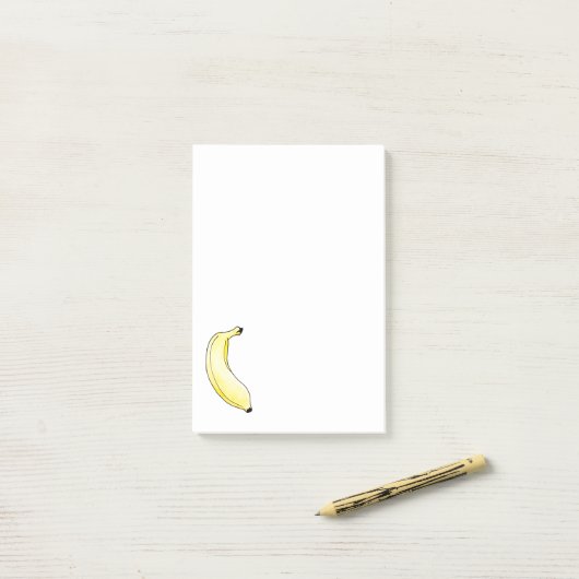 Aquarell-Banane Post-it Klebezettel (Auf Schreibtisch)