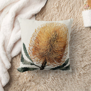 Aquarell-Banksia-Blumen-Botanische Kunst Kissen